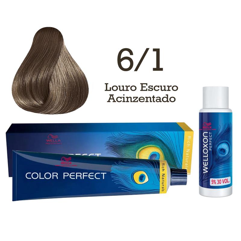 Coloração Color Perfect 6.7 Louro Escuro Marrom Emulsão Oxi 30